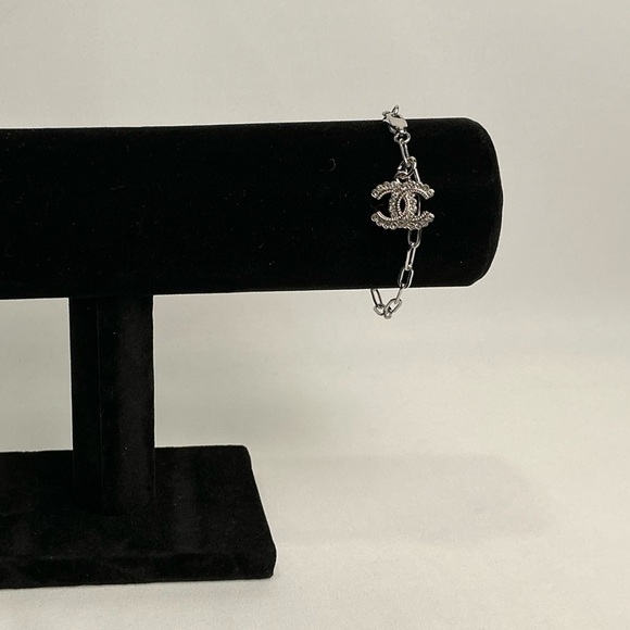 Chanel Silver Bracelet paperclip chain - Picture 3 of 10